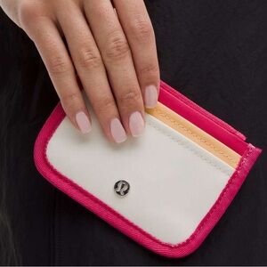 Lululemon True Identity Card Case wallet Raspberry Coulis Rock Melon Light Ivory